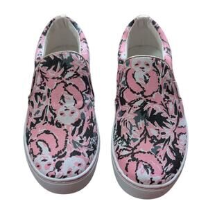 Lilly Pulitzer Women’s Slip-On Canvas Shoes Size 6 Black & Pink